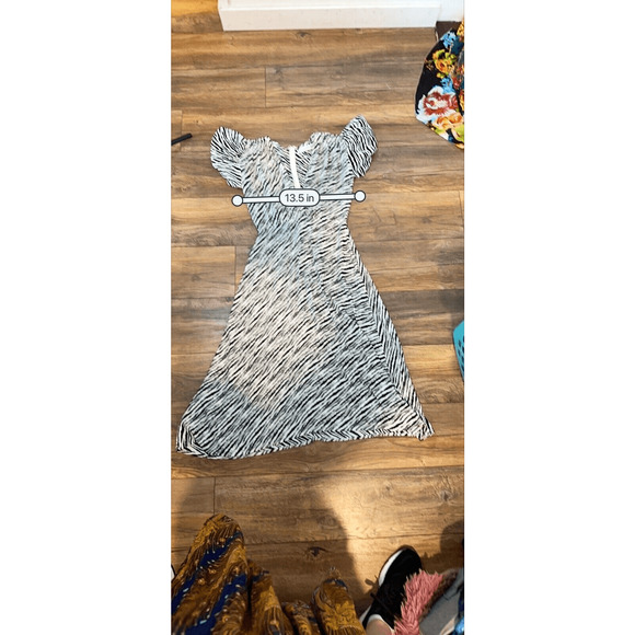 Faithfull The Brand Marie Louise Midi Dress Blance Zebra Animal Print Size US 2 - Picture 8 of 16